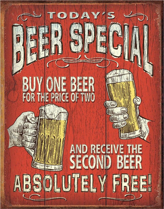 Today's Beer Special 12.5" x 16" Metal Tin Sign -2186