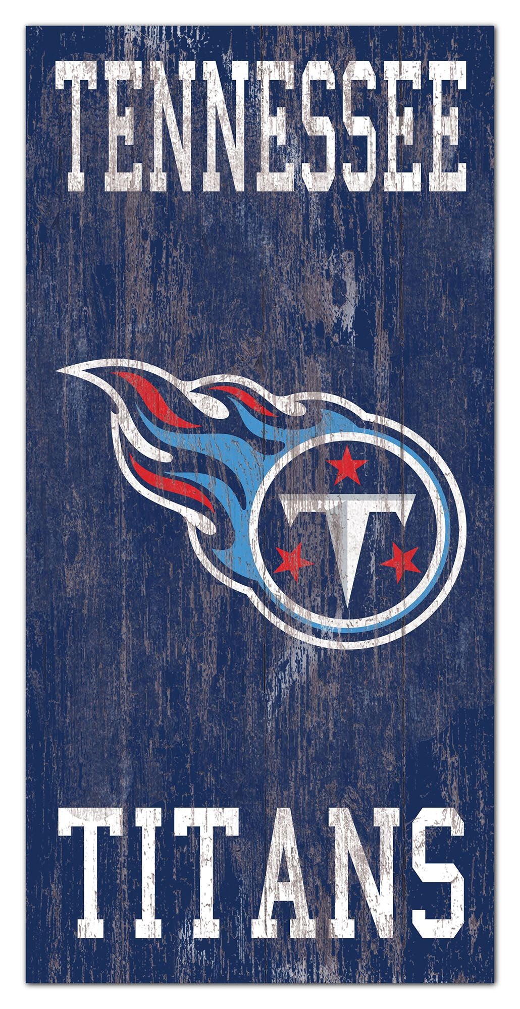 Tennessee Titans Heritage Logo w/ Team Name 6" x 12" Distressed Sign by Fan Creations