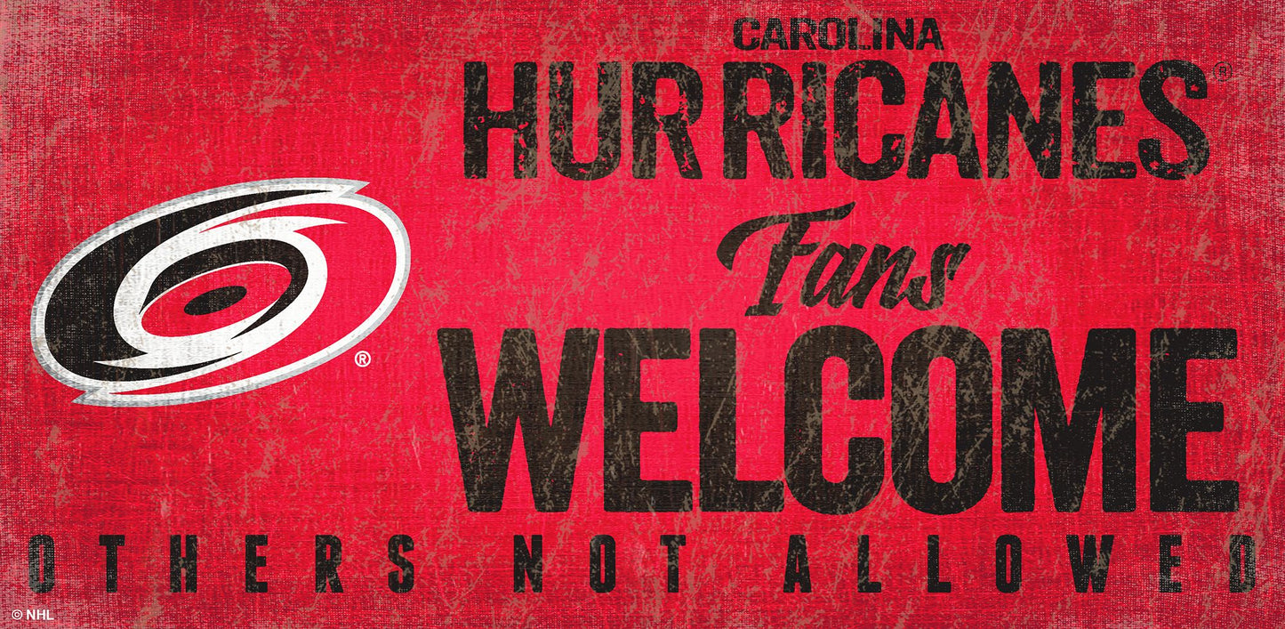 Carolina Hurricanes Fans Welcome 6" x 12" Sign by Fan Creations
