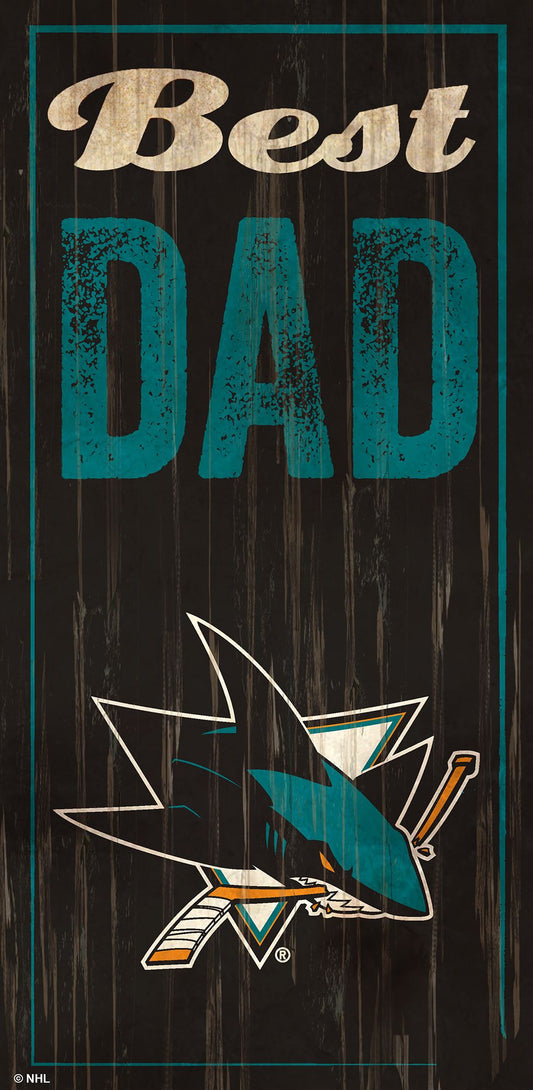 San Jose Sharks Best Dad 6" x 12" Sign by Fan Creations