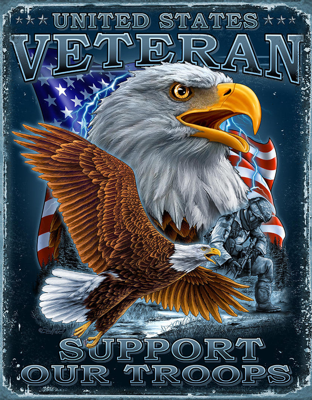 US Veterans 12.5" x 16" Metal Tin Sign - 2604