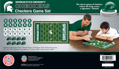 Michigan State Spartans Checkers Board Game by Masterpieces