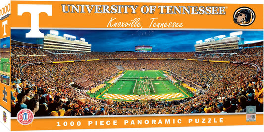 "Tennessee Volunteers Stadium 1000-Piece Puzzle. Brand new, measures 13x39 inches. Made by Masterpieces."