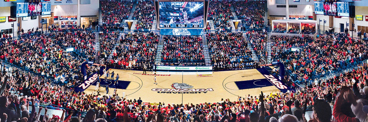 Gonzaga Bulldogs Panoramic Basketball Stadium 1000 Piece Puzzle - Center View