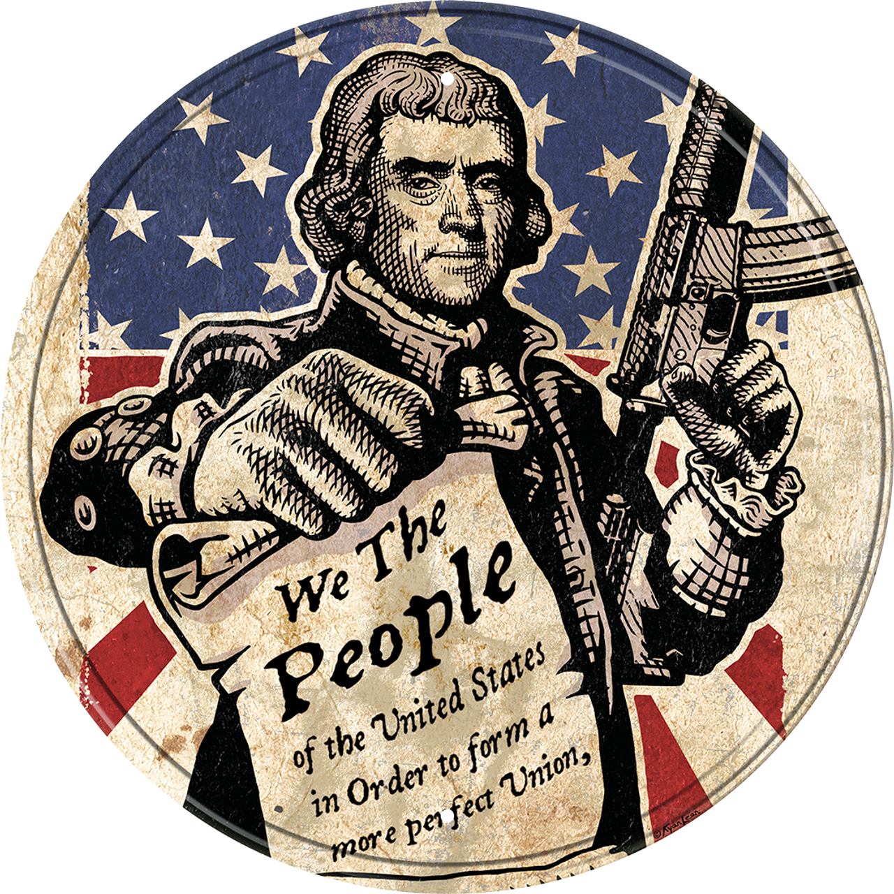 We the People 11.75" Round Metal Tin Sign - 2625