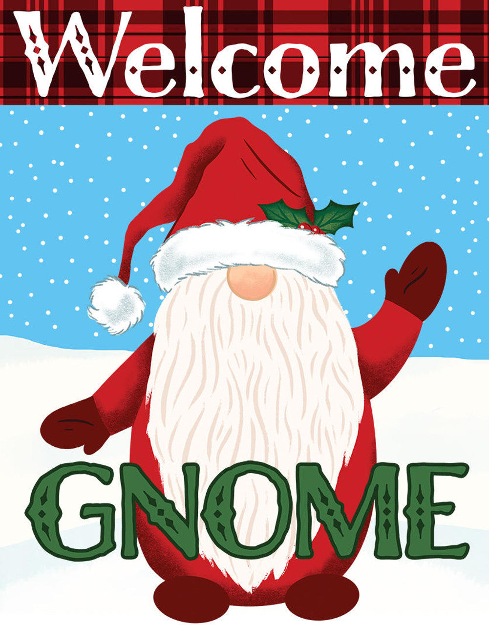 Welcome Gnome 12.5" x 16" Metal  Tin Sign - 9300