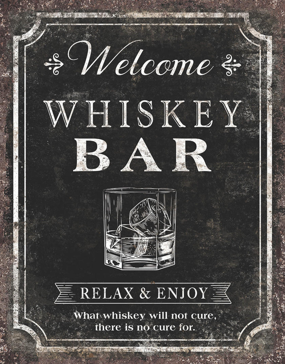 Whiskey Bar 12.5" x 16" Metal Tin Sign - 2675