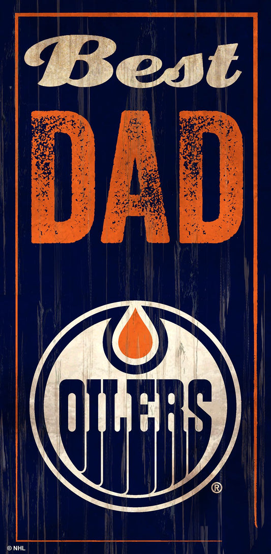 Edmonton Oilers Best Dad Sign by Fan Creations
