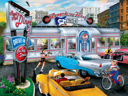 Wheels - Rock & Rolla Diner 750 Piece Jigsaw Puzzle by Masterpieces