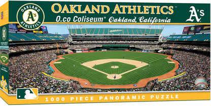 "Oakland Athletics MLB Stadium 1000-Piece Puzzle. Brand new, measures 13x39 inches. Officially licensed. Made by Masterpieces."