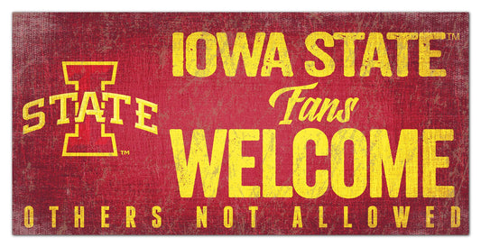 Iowa State Cyclones Fans Welcome 6" x 12" Sign by Fan Creations