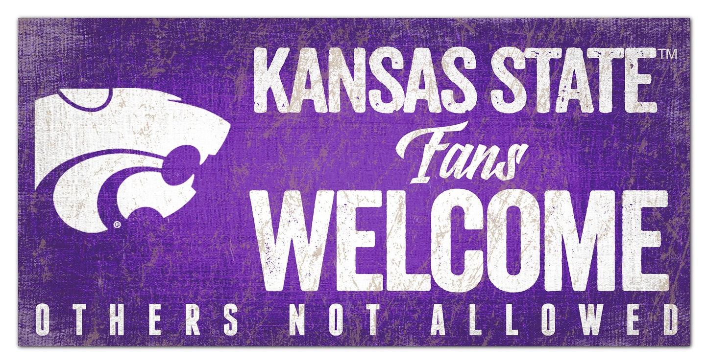 Kansas State Wildcats Fans Welcome 6" x 12" Sign by Fan Creations