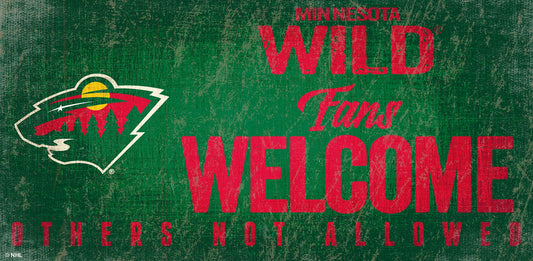 Minnesota Wild Fans Welcome 6" x 12" Sign by Fan Creations