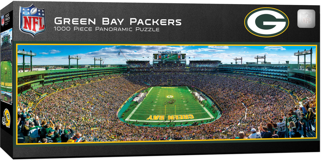 Packers Stadium Puzzle, 1000 pieces, brand new, measures 13" x 39", made by Masterpieces.