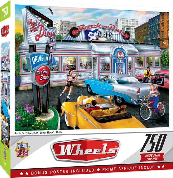 Wheels - Rock & Rolla Diner 750 Piece Jigsaw Puzzle by Masterpieces