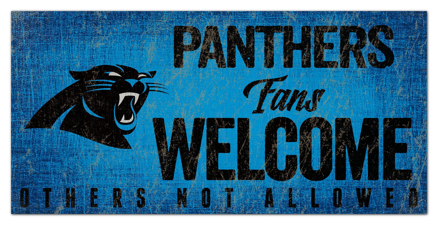 Carolina Panthers Fans Welcome 6" x 12"  Sign by Fan Creations